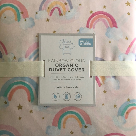 Pottery Barn Kids Bedding New Rainbow Cloud Organic Duvet Poshmark